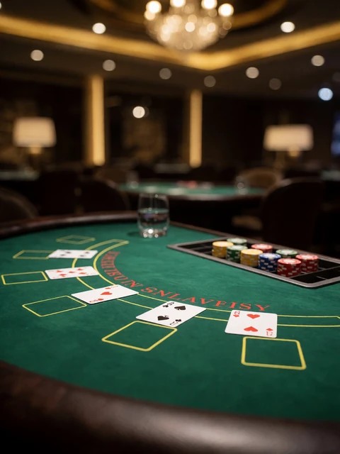 Infinite Blackjack Tisch mit gr&uuml;nem Filz und Karten im eleganten Lizaro Live-Studio