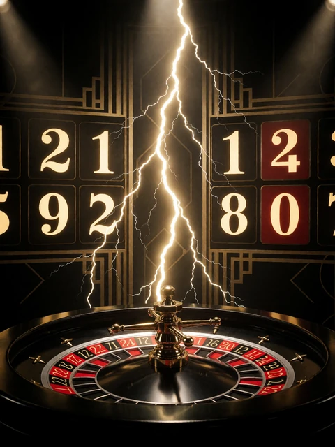 Lightning Roulette Studio mit Blitzeffekten und schwarz-goldenem Art-d&eacute;co-Design bei Lizaro